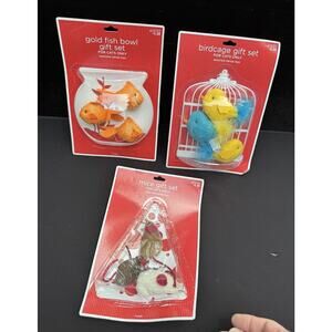 3 New Target Mice & Birdcage Fish Bowl gift sets Cat Toys